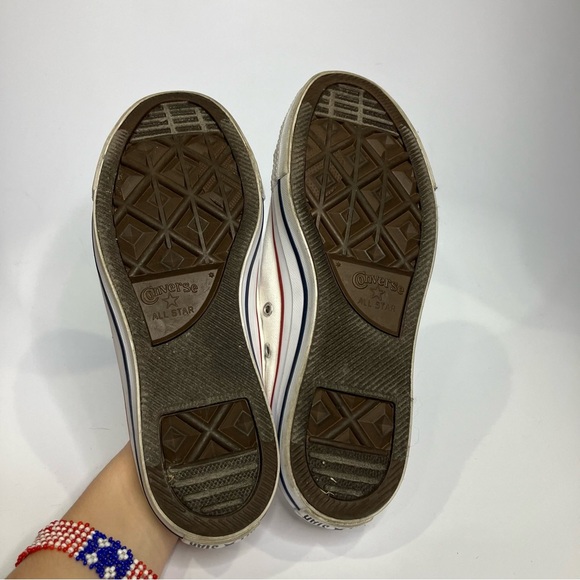 Converse white lace up sneakers women’s size 9 casual skater skateboard canvas - Picture 5 of 7